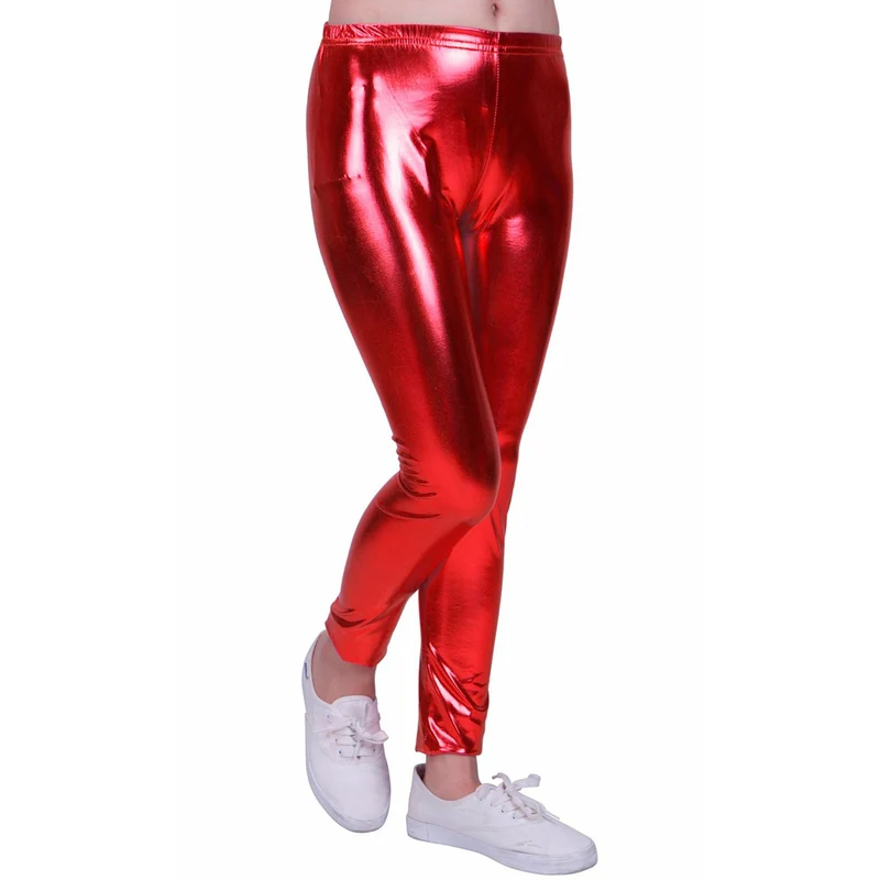 Leggings Metallic Rot für Kinder