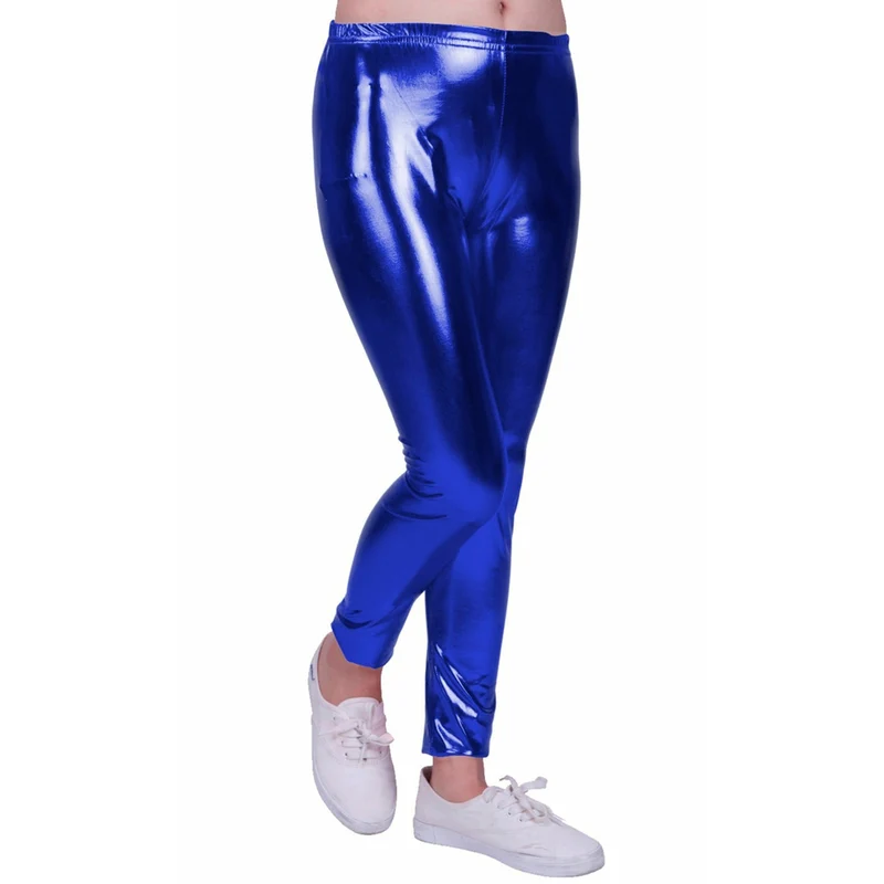 Leggings Metallic Blau für Kinder