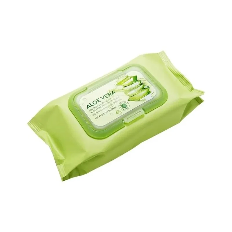 [Self-operated] South Korea NATURE REPUBLIC Natural Park Aloe Vera Cleansing Makeup Remover Wipes 80 pumps Moisturizing Makeup Remover Wipes