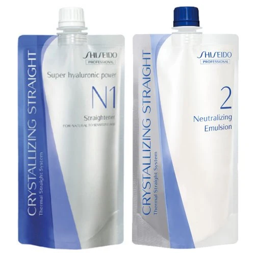 [Self-operated] Japan's Shiseido Shiseido Professional Hair Straightening Kit Hair Straightening Cream No. 1 + No. 2 Agent Blue Model Suitable for fine and damaged hair, styling hair softener