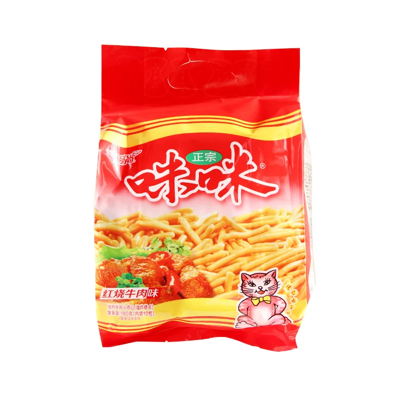 [Self-operated] China Aishang Mimi Shrimp Crackers Braised Beef Flavor 180g, 10 small packages included, crispy and delicious childhood taste