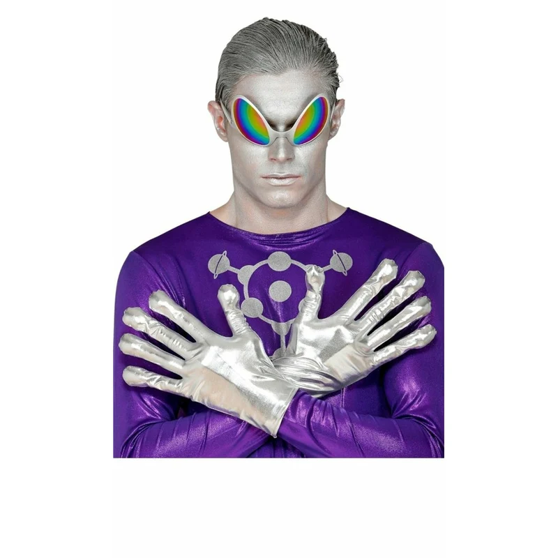 Alien Handschuhe Silber