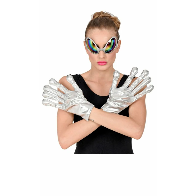 Alien Handschuhe Silber