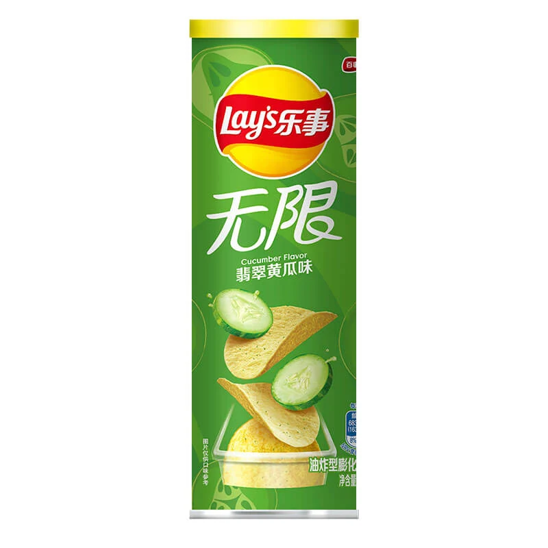 [Self-operated] China Pepsi LAY'S potato chips without jade cucumber flavor 90g/can