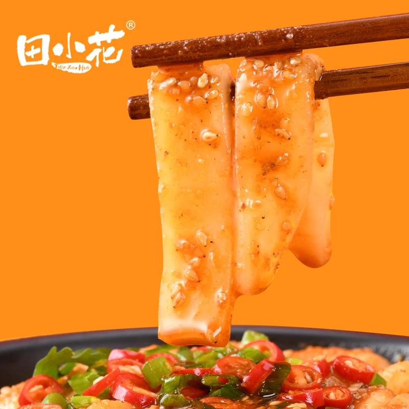 [Self-operated] China Tian Xiaohua Large Wide Noodles with Liquid Juice Sesame Sauce Flavor 268g Shandong Hot Pot Wide Noodles Self-cooked for Late Night Supper
