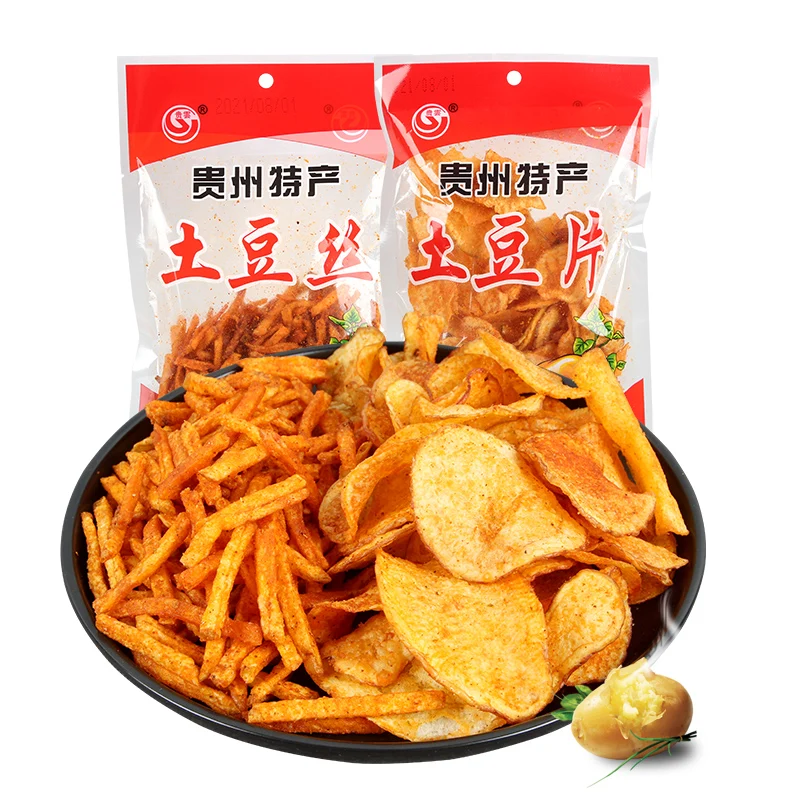 [Self-operated] Guiyun, China Guizhou specialty spicy and crispy potato shreds/potato chips 80g Internet celebrity potato chips snacks