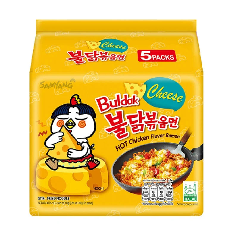 [Self-operated] Korean SAMYANG Spicy Chicken Cheese Flavor Noodles 140g*5 bags Ramen Noodles Instant Noodles