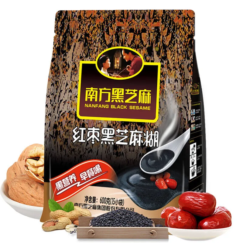 [Self-operated] China NANFANG Southern Black Sesame Paste Red Date Flavor 600g Ready-to-eat cereal nutritional breakfast meal replacement powder