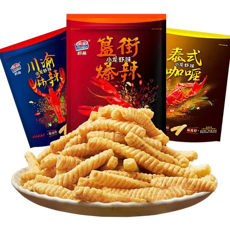 [Self-operated] China QinQin Guijie Crayfish Flavor Spicy 80g Puffed Food Snacks Childhood Flavor