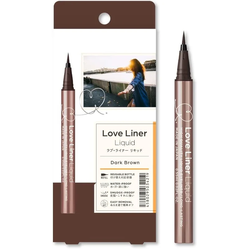 [Self-operated] Japanese MSH LOVE LINER new version, long-lasting, non-smudged, ultra-fine waterproof eyeliner, 1 pack, Dark Brown