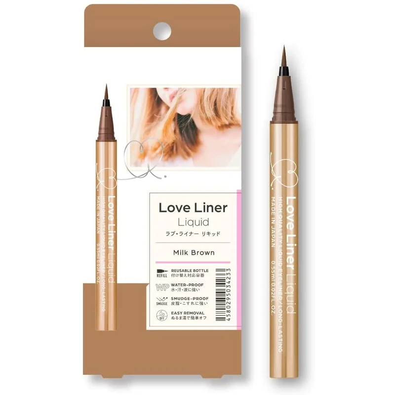 [Self-operated] Japanese MSH LOVE LINER new version, long-lasting, non-smudged, ultra-fine waterproof eyeliner, 1 pack Milk Brown milk brown