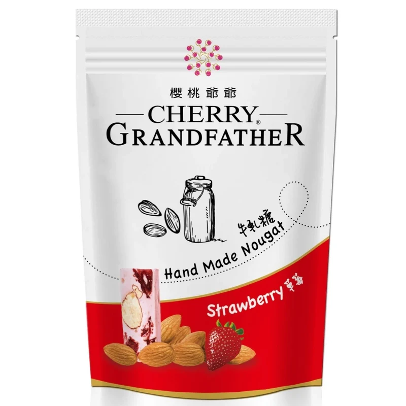[Self-operated] Taiwan Cherry Grandfather Cherry Grandfather Handmade Nougat Bag Strawberry Flavor 100g