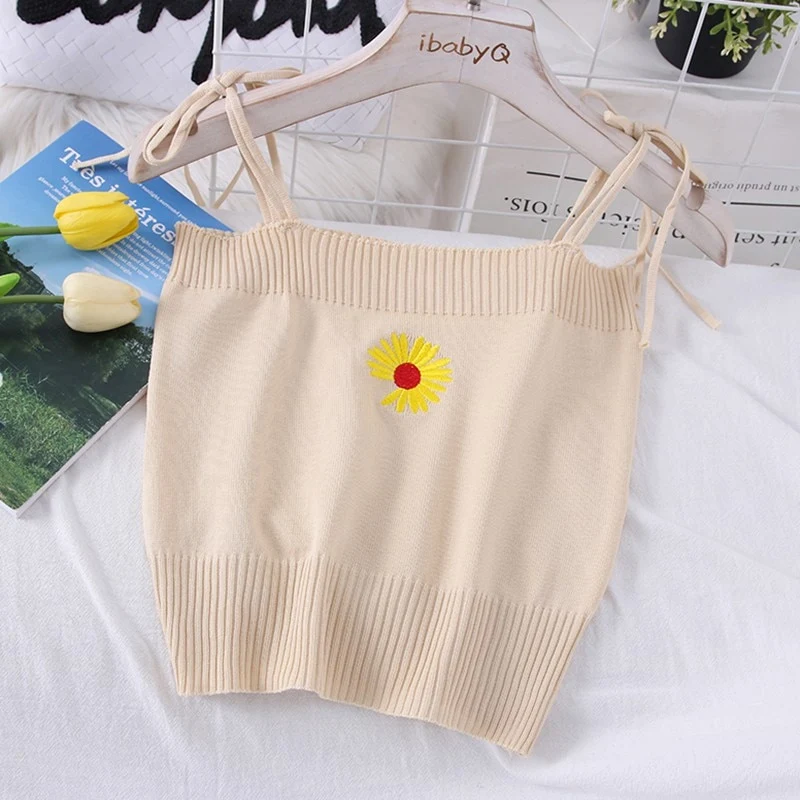 [US Warehouse] Plaid Cropped Top Women's Vest Knitted Sleeveless Camisole Bandeau Bra Sexy Women's Summer Vest
