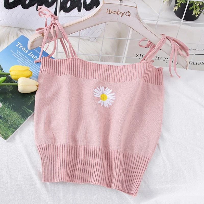 [US Warehouse] Plaid Cropped Top Women's Vest Knitted Sleeveless Camisole Bandeau Bra Sexy Women's Summer Vest