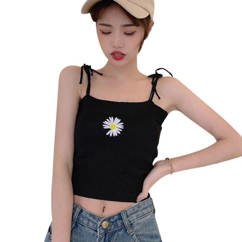 [US Warehouse] Plaid Cropped Top Women's Vest Knitted Sleeveless Camisole Bandeau Bra Sexy Women's Summer Vest