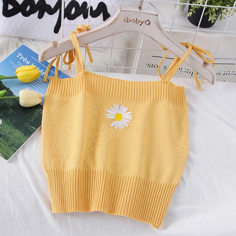 [US Warehouse] Plaid Cropped Top Women's Vest Knitted Sleeveless Camisole Bandeau Bra Sexy Women's Summer Vest