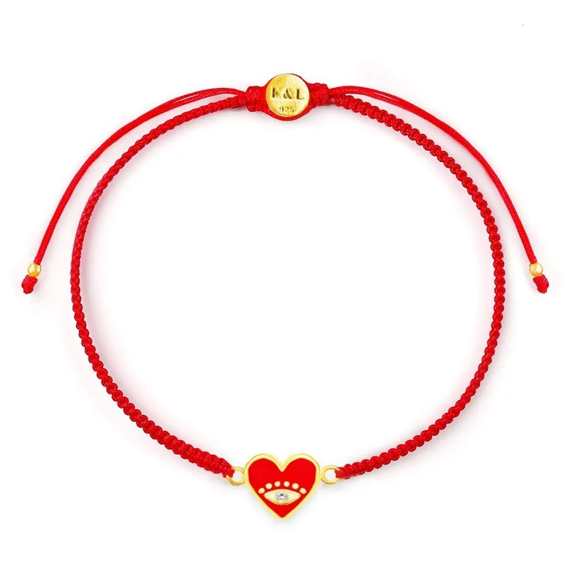 [Self-operated] KARMA & LUCK Dedicated to Love-Evil Eye Heart Shape Charm Red String Bracelet