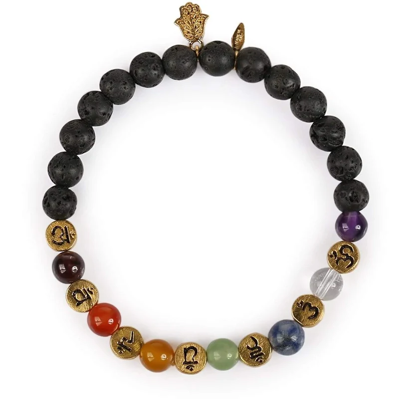 [Self-operated] KARMA & LUCK Spiritual Yearning - Lava Stone Chakra Bracelet