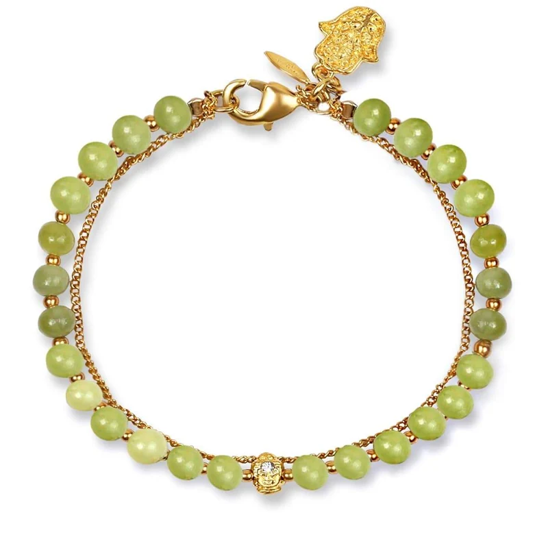 [Self-operated] KARMA & LUCK Soul of Enlightenment-Buddha Jade Gold Ring Bracelet