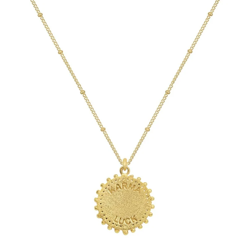 [Self-operated] KARMA & LUCK Precious Guardian - Gold-plated Hamsa Medal Necklace