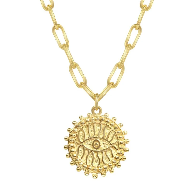 [Self-operated] KARMA & LUCK Protected Blessing - Hamsa Paperclip Chain Necklace