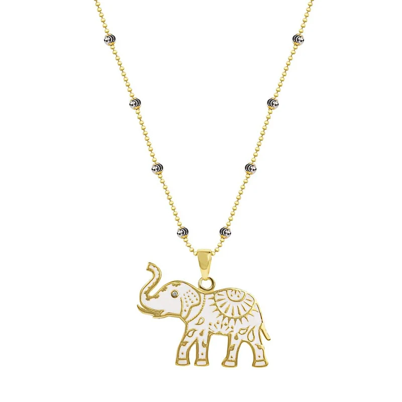[Self-operated] KARMA & LUCK Infinite Wisdom - Gold-plated Elephant Pendant Necklace