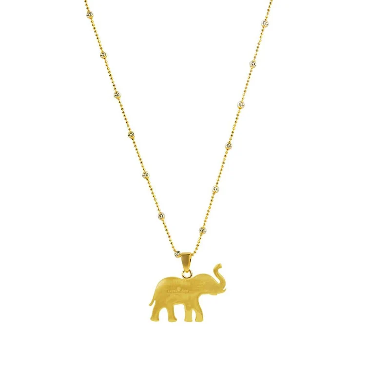 [Self-operated] KARMA & LUCK Infinite Wisdom - Gold-plated Elephant Pendant Necklace