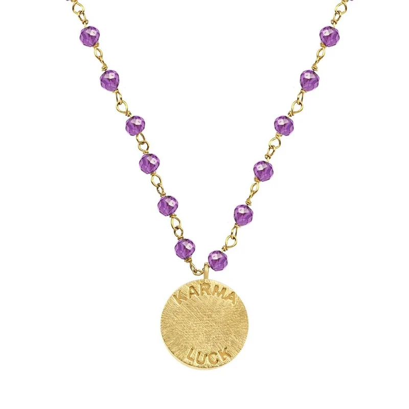 [Self-operated] KARMA & LUCK Sacred Spirituality-Amethyst Evil Eye Necklace