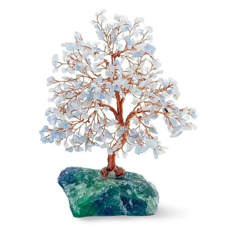 [Self-operated] KARMA & LUCK Aquamarine Feng Shui Copper Money Tree Medium Size-Medium Size