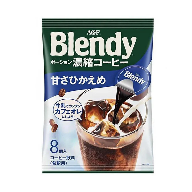 [Self-operated] Japan AGF Blendy Brandy Iced American Slightly Sweet Roasted Coffee Capsules 18g*8 pieces Liquid Instant Slightly Sugar Coffee Refreshing Can Be Cold Brewed