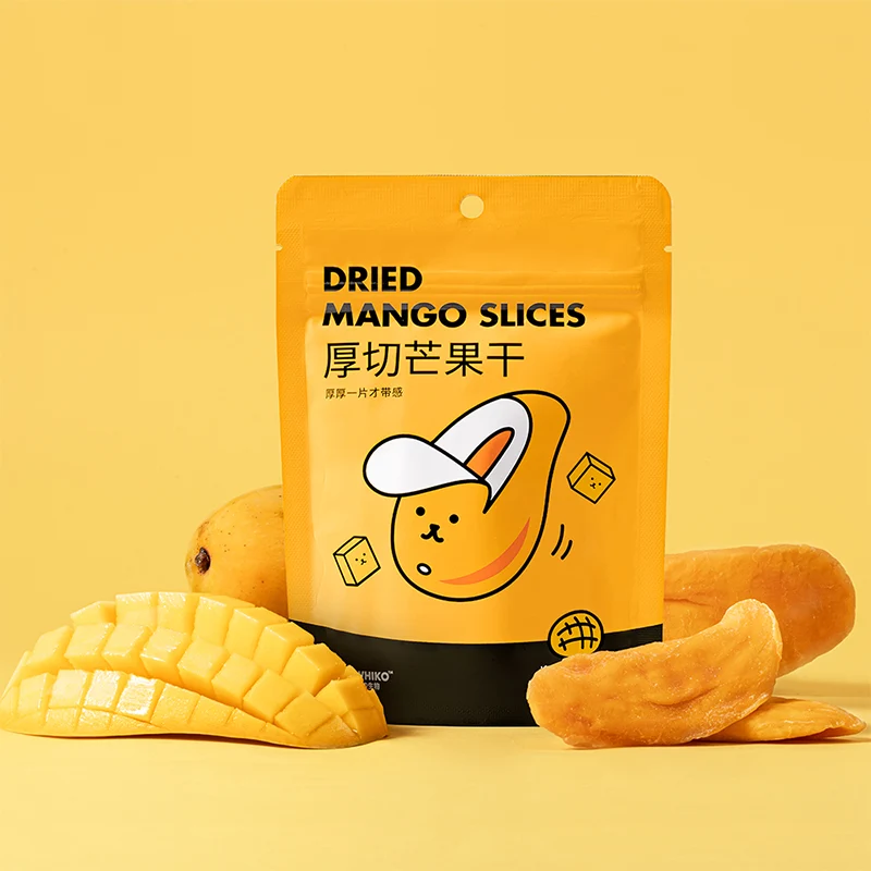 [Self-operated] China WHIKO Mysterious Creature Thick-cut Dried Mango 70g 0 Fat Candied Fruit Bagged Snack Dried Fruit