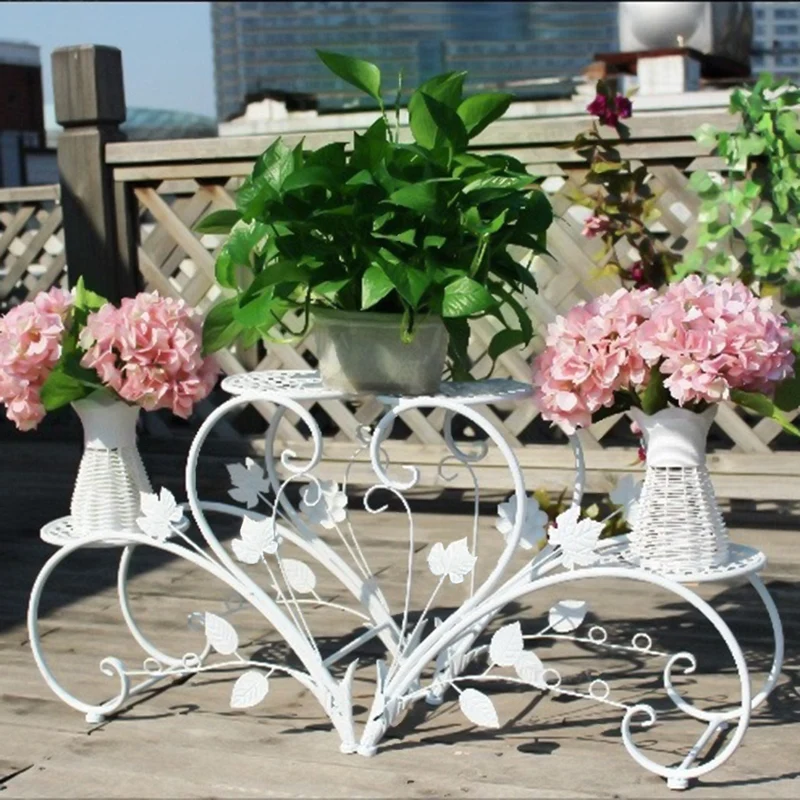 [US Warehouse] 2-piece set of classic high plant stand, artistic flower pot stand, flower pot outdoor indoor courtyard ornaments