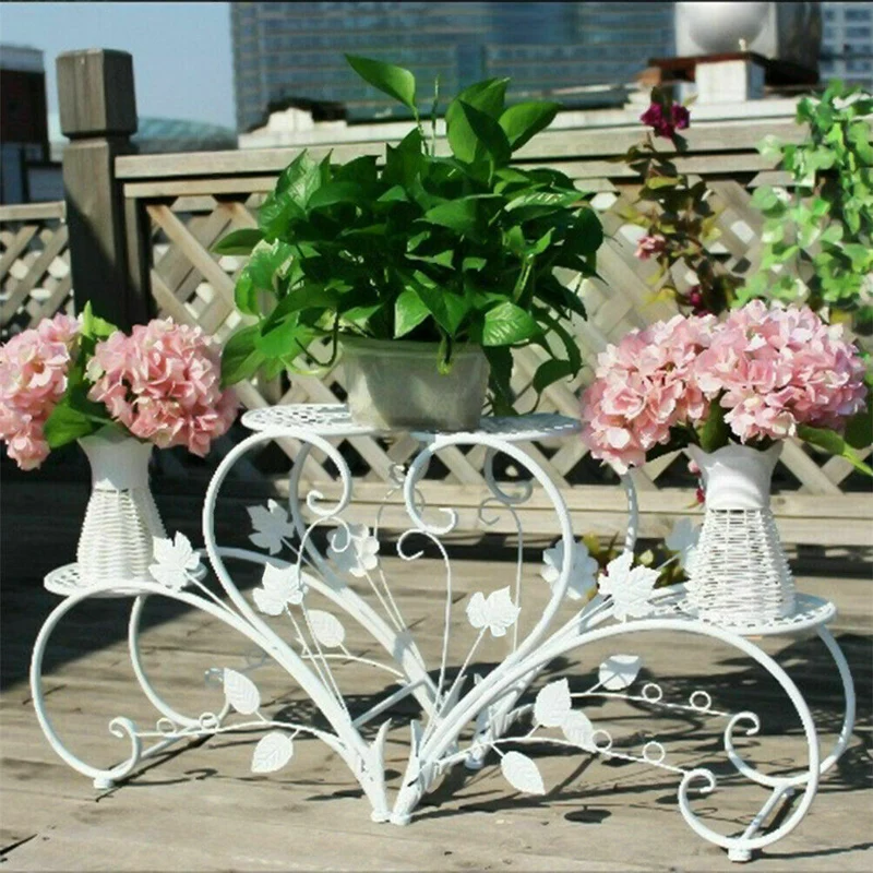 [US Warehouse] 2-piece set of classic high plant stand, artistic flower pot stand, flower pot outdoor indoor courtyard ornaments