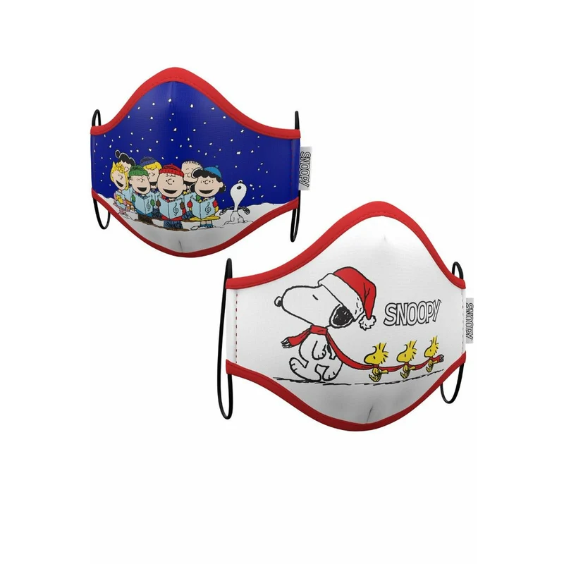 Stoffmasken 2er Pack Snoopy™ Weihnachten Erwachsene
