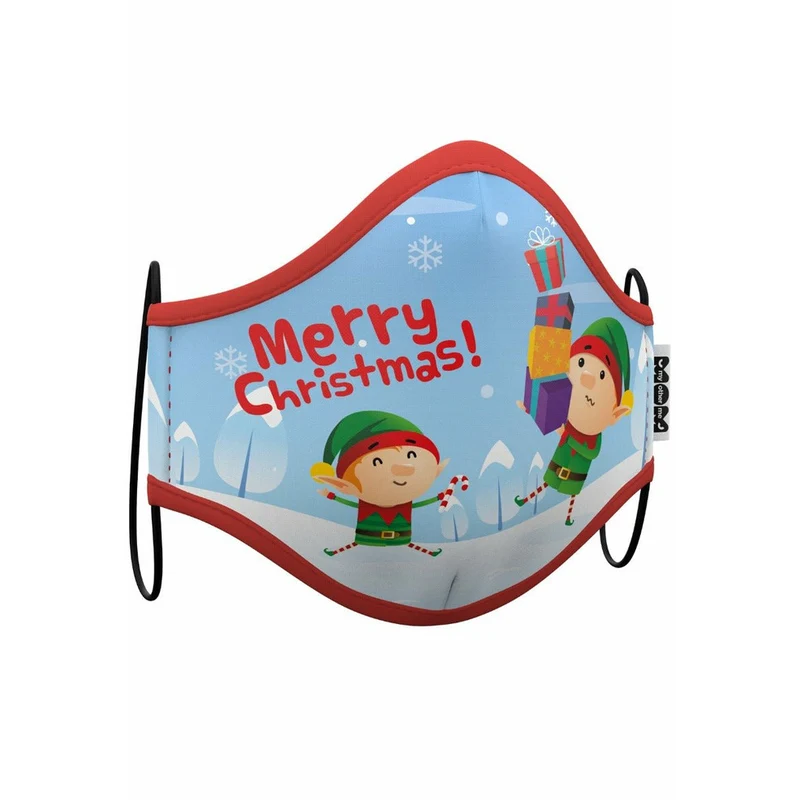 Stoffmaske Weihnachtself für Kinder