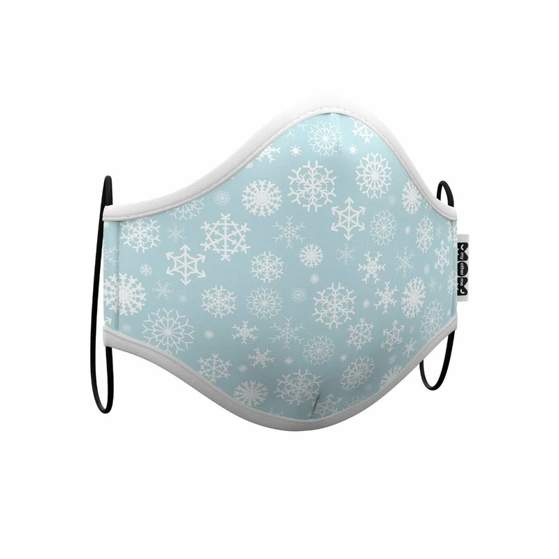 Stoffmaske Weihnachten Blau für Kinder
