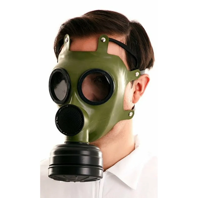 Grüne Latexgasmaske