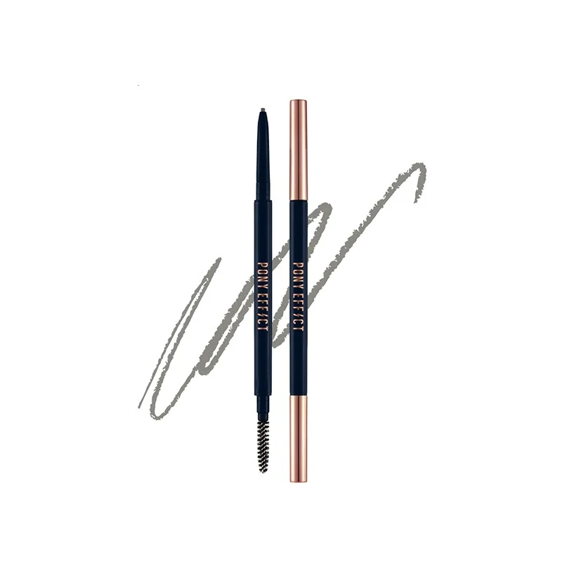 [Self-operated] Korean PONY EFFECT extremely fine micro-carved double-headed eyebrow pencil 1.5mm #Ash Brown Khaki Brown 0.05g Waterproof and sweatproof, long-lasting and not easy to smudge