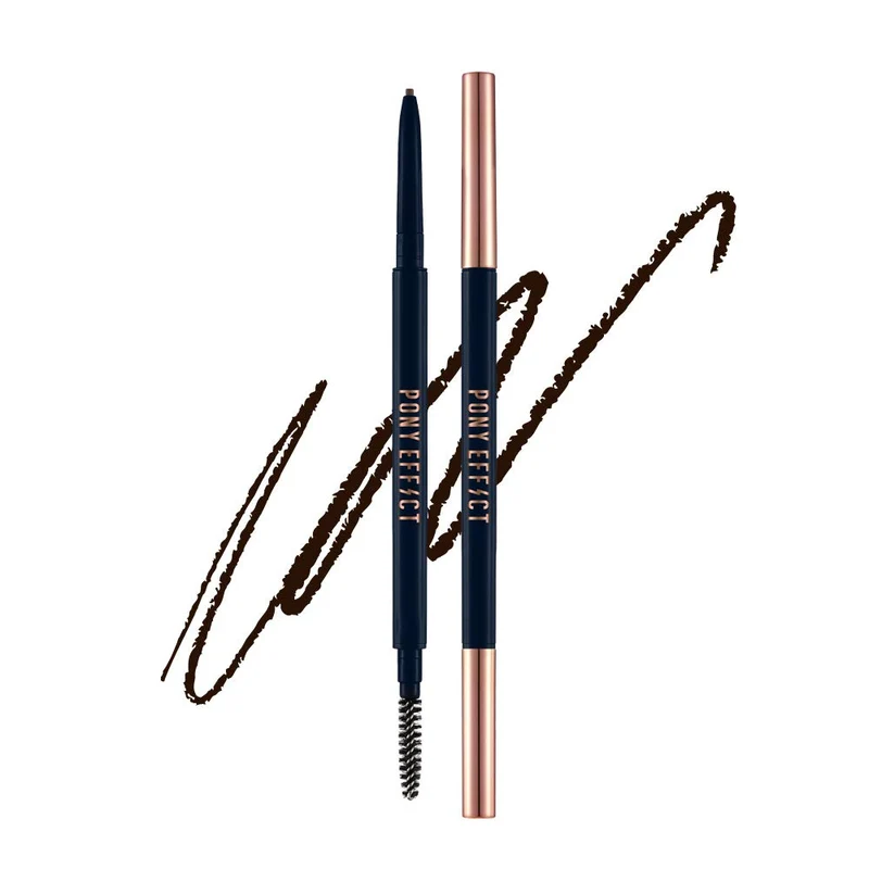 [Self-operated] Korea PONY EFFECT Ultra-Fine Micro-Sculpting Double-headed Eyebrow Pencil 1.5mm #Deep Brown 0.05g Waterproof and sweatproof, long-lasting and not easy to smudge
