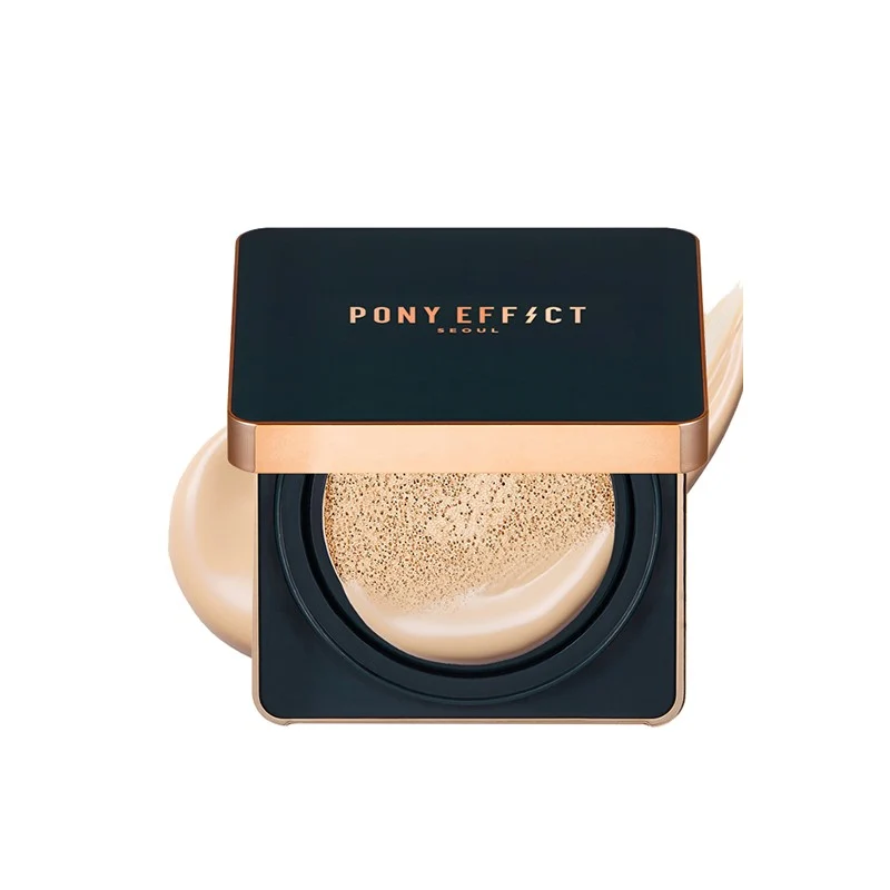 [Self-operated] Korean PONY EFFECT Glowing Cushion Foundation #Natural Ivory 15g+15g SPF50+ PA+++ Long-lasting coverage and brightening skin tone
