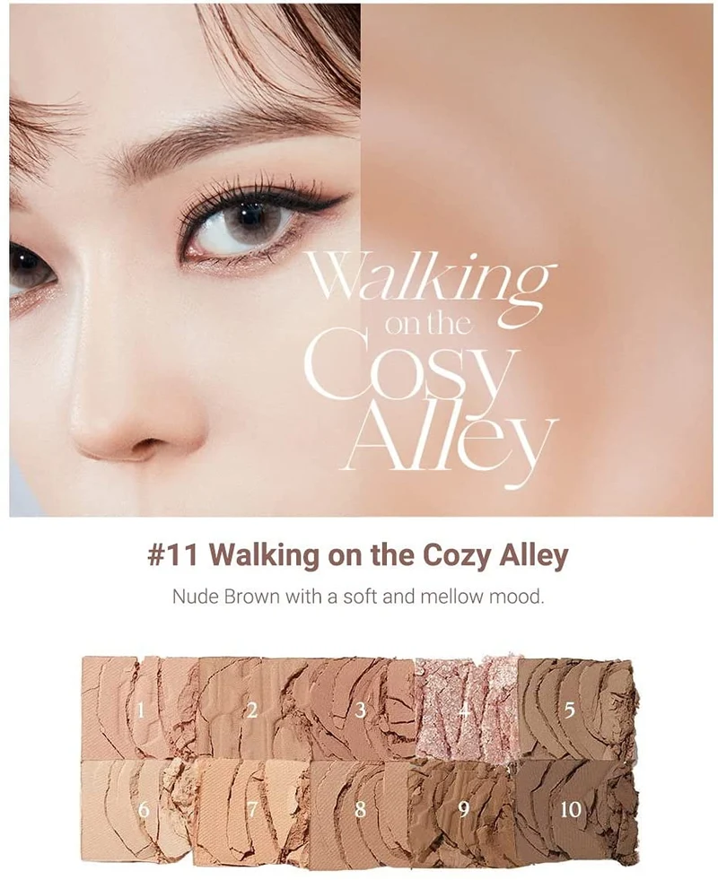 [Self-operated] South Korea CLUB CLIO 10-color eye shadow palette, No. 11, 6g, Walking in the quiet alley