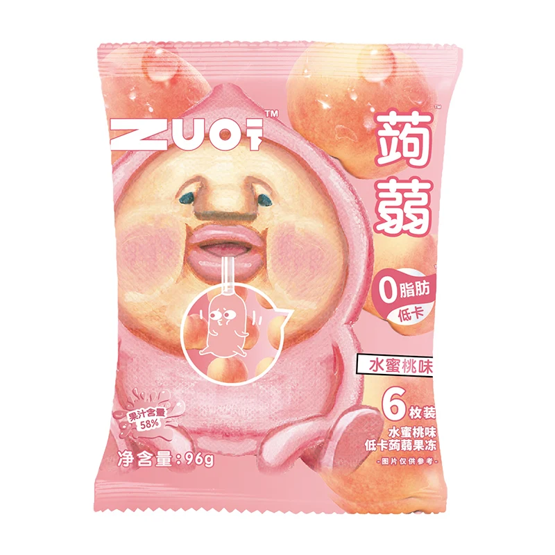 [Self-operated] China zuoxia peach flavored low-calorie konjac jelly 96g Pitaojun 0-fat low-calorie juice jelly snack snacks
