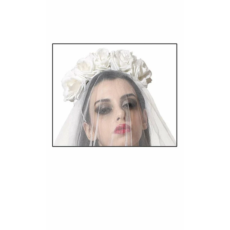 Haarreif Corpse Bride mit weißem Schleier