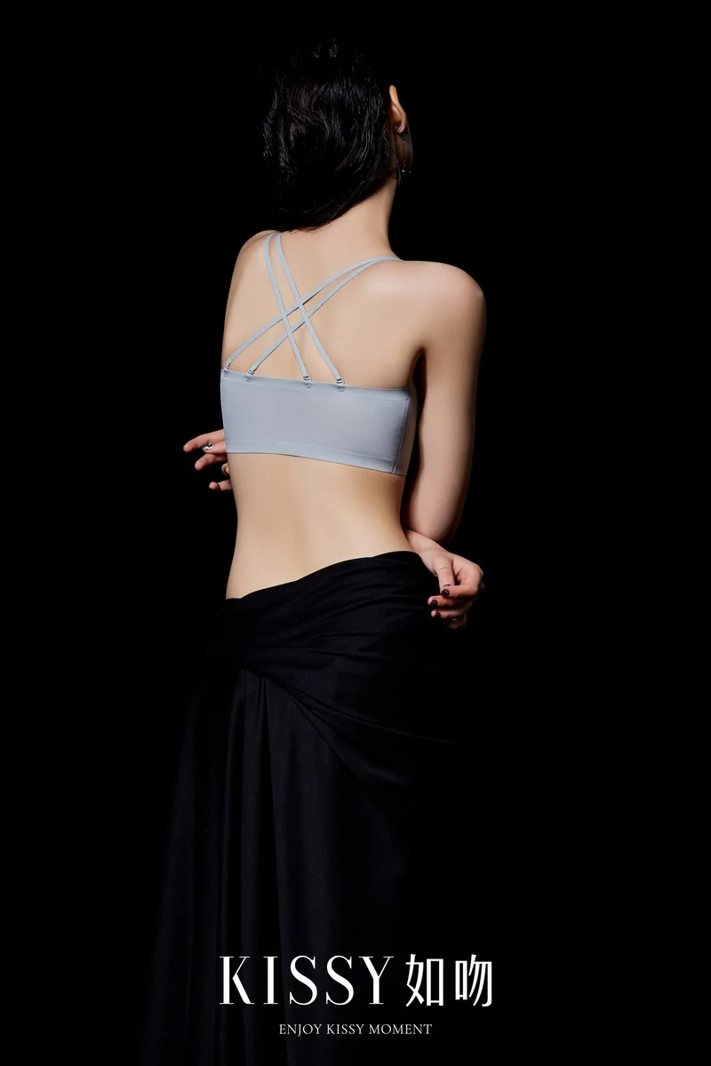 [Self-operated] Chinese KISSY lace bra, thin, no wires, small breasts, beautiful back, sexy deep V bra, breathable in summer, beautiful back, sports style, multiple colors available