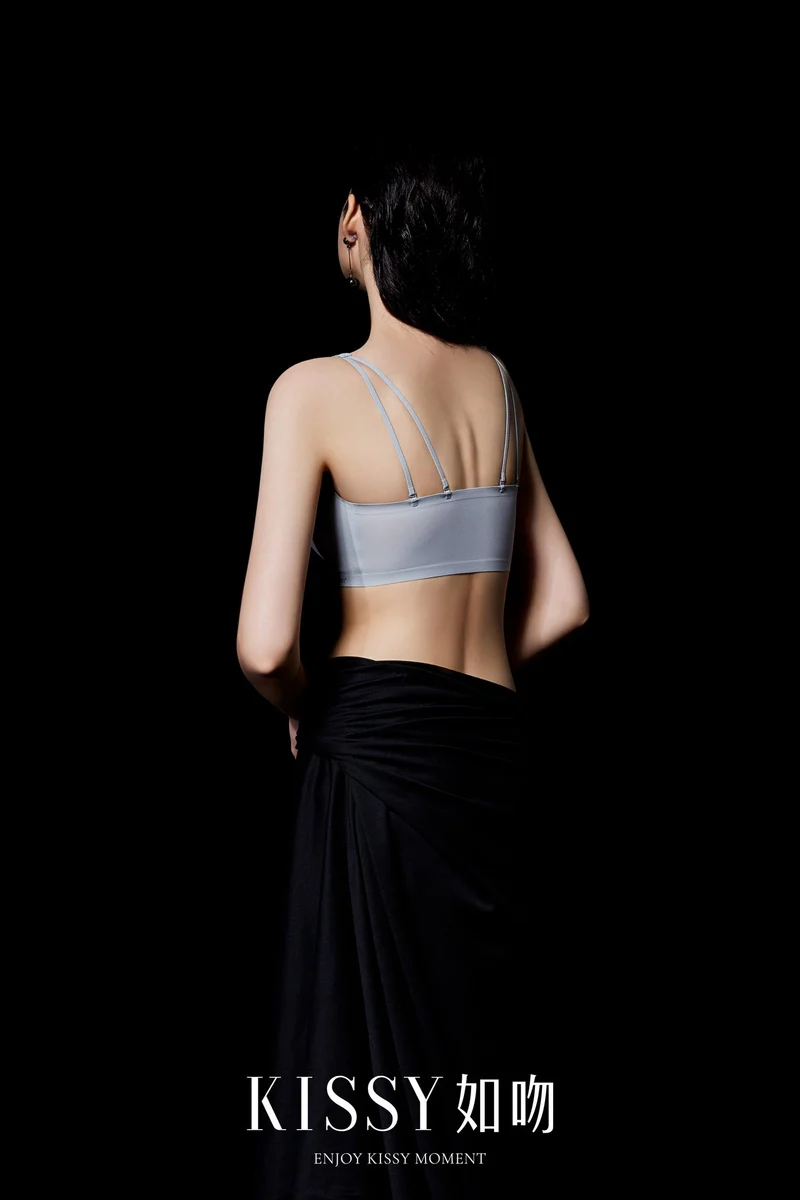 [Self-operated] Chinese KISSY lace bra, thin, no wires, small breasts, beautiful back, sexy deep V bra, breathable in summer, beautiful back, sports style, multiple colors available