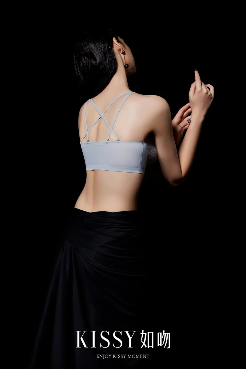 [Self-operated] Chinese KISSY lace bra, thin, no wires, small breasts, beautiful back, sexy deep V bra, breathable in summer, beautiful back, sports style, multiple colors available