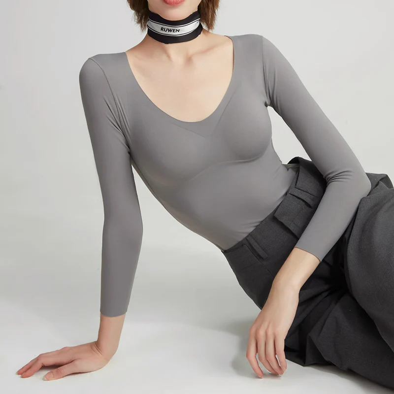 [Self-operated] Chinese KISSY Ruki, seamless thermal base underwear, tight and non-slip, comes with breast pads, multiple colors available