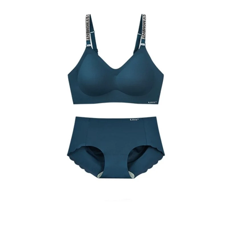[Self-operated] China KISSY Upgraded Diamond Strap Style Wireless Seamless Underwear Push-up Yoga Bra Thin Summer Style Comes with Underwear and Breast Pads Available in Multiple Colors