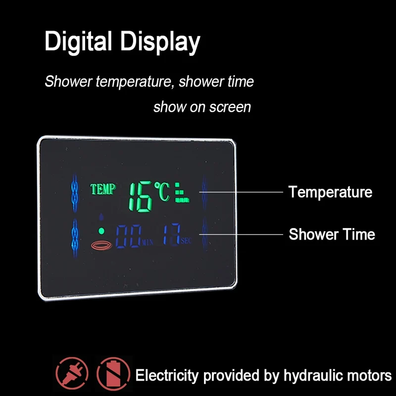 [US Warehouse] LED light shower faucet bathroom SPA massage head shower column system waterfall shower panel bidet sprayer