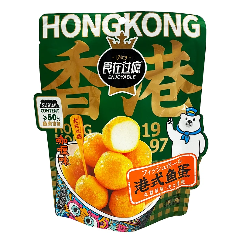 [Self-operated] Hong Kong style fish eggs 90g curry flavor ready-to-eat fish eggs seafood cooked snacks snacks